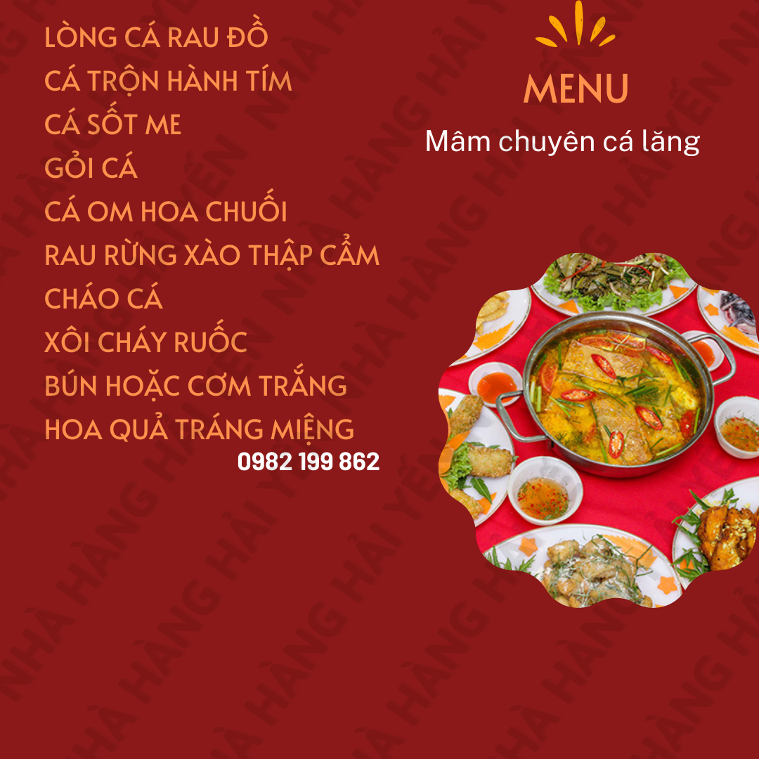 Mâm cá lăng (10 món) 1250k